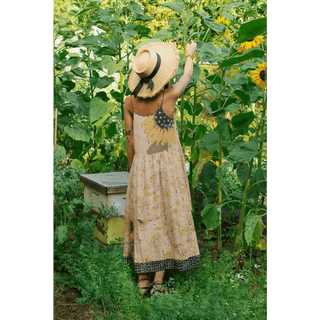 Bohéme Slip Dress with Bees and Sunflowers by Market