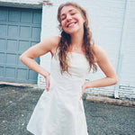 boho woven square neck spaghetti strap flare dress