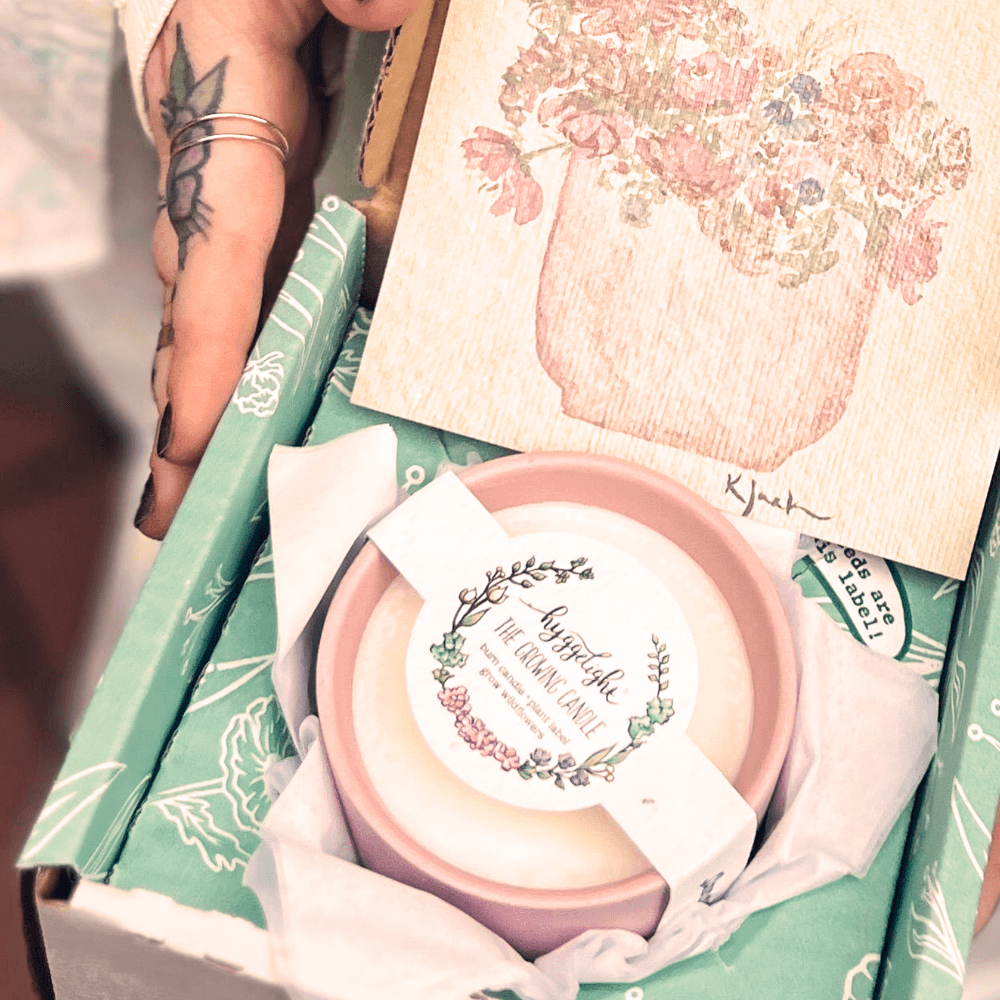 Mother’s Day gift ideas at The Boho Depot in Winston-Salem featuring growing candles, crystals, and boho boutique items