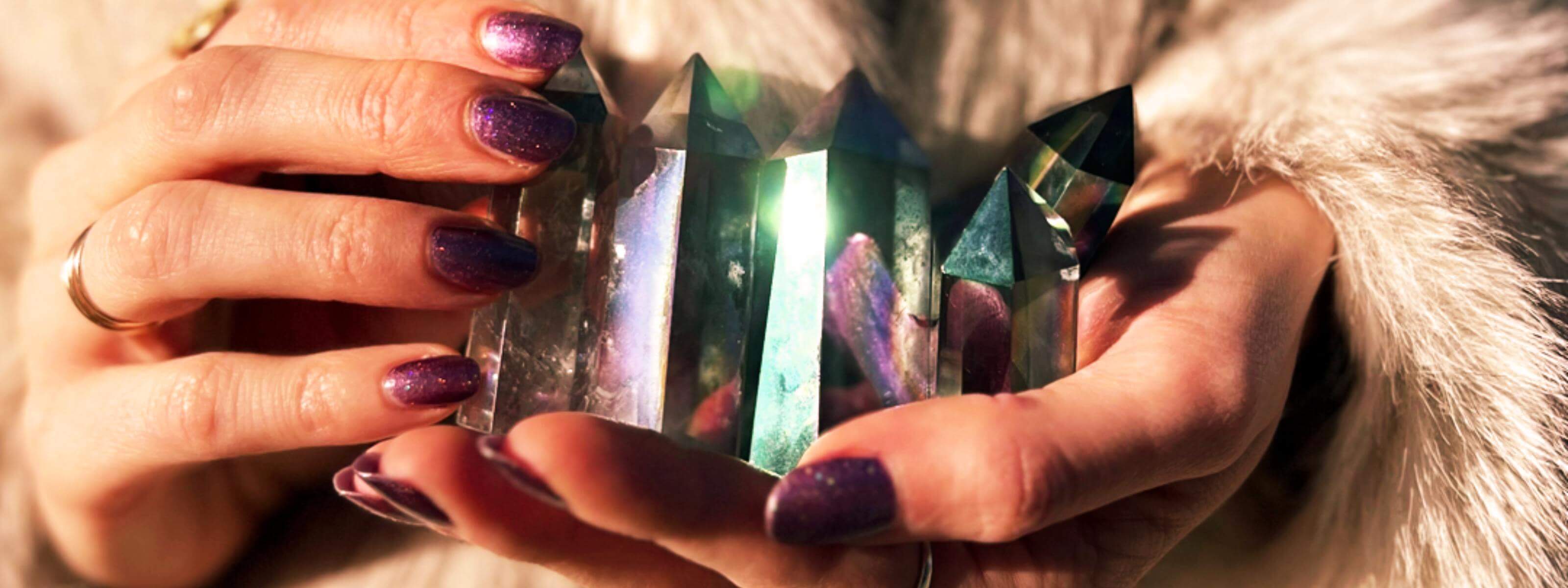 Curated boho favorites featuring crystals and soulful essentials held in hands