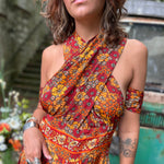 Bell bottom psychedelic jumpsuit perfect for music festivals
