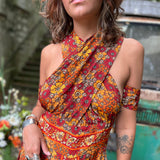 Bell bottom psychedelic jumpsuit perfect for music festivals
