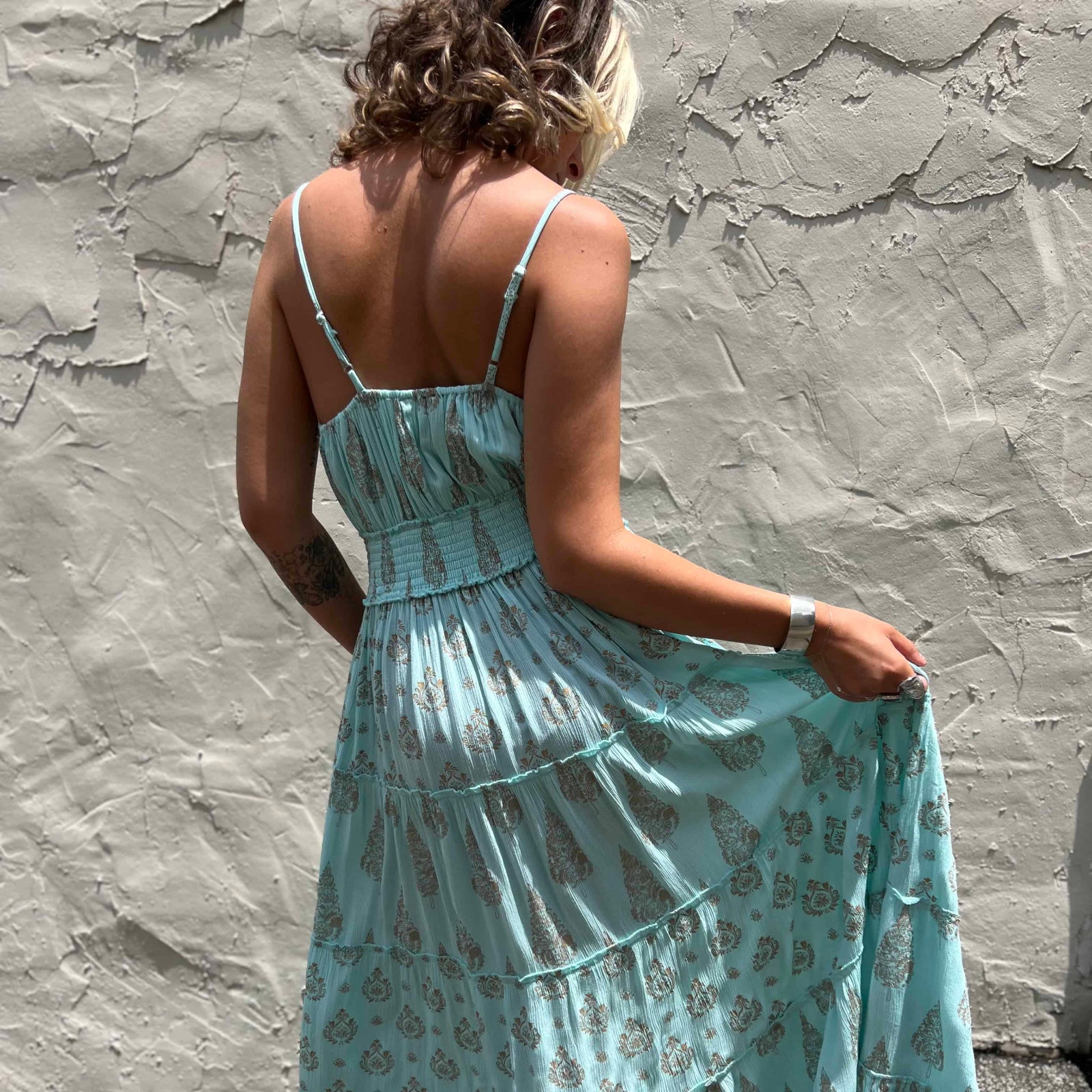 light blue boho dress Breeze Embroidered Maxi – Aqua Gold Rayon – The Boho Depot black week 50 and more. Size:12.5 UK / 13.5 US Styling tips to ensure