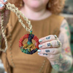 Vintage inspired hippie necklace with peace symbol