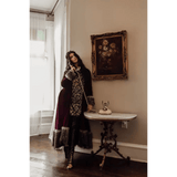 Jennafer Grace Burgundy Velvet Faux Fur Jacket