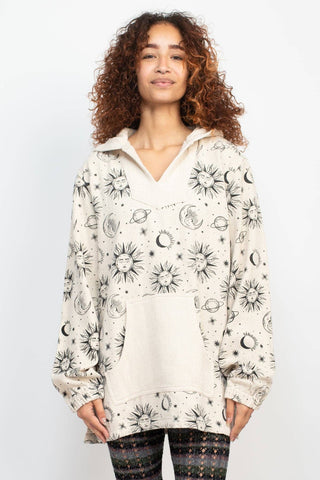 Boho Festival Printed Hoodie - Celestial