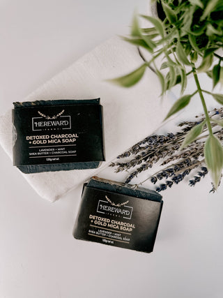 Charcoal + Gold Mica All-Natural Soap