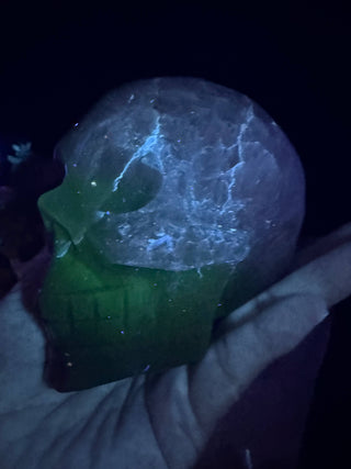 UV Reactive Volcanic Agate Crystal Skull