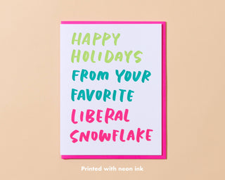 Liberal Snowflake Christmas Card