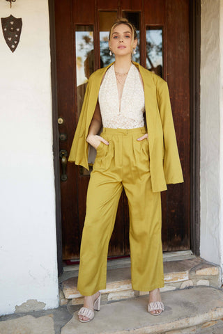 Vintage Inspired High Waisted Linen Pants