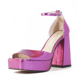 Platform Metallic Disco Heels