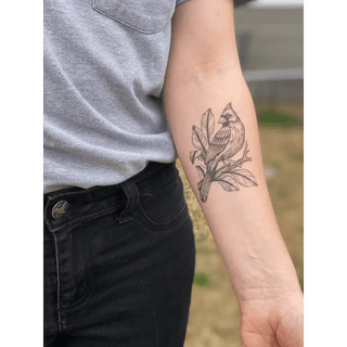 Cardinal Bird Temporary Tattoo