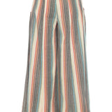 Striped Wide Leg Cotton Pants