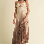 Ombre Pleated Maxi Dress