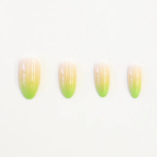 Chartreuse Ombre French Tip Press-On Nails Set