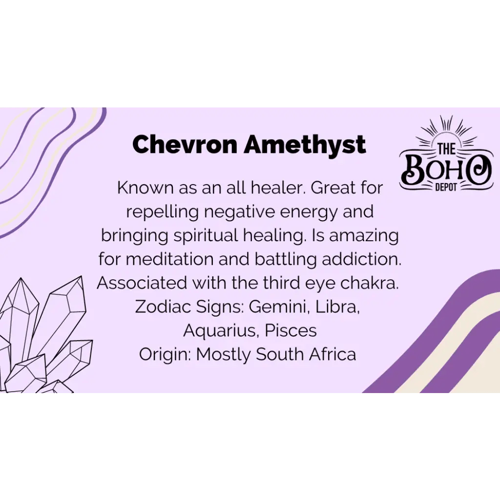 Chevron Amethyst Crystal Tumbled Stone - Crystals
