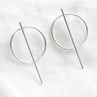 Circle Bar Stud Earrings