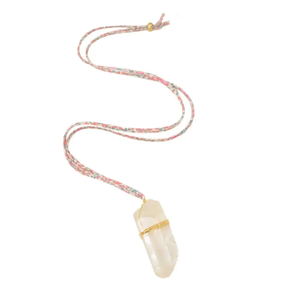 Clear Quartz Necklace by Ariana Ost - Pink Liberty