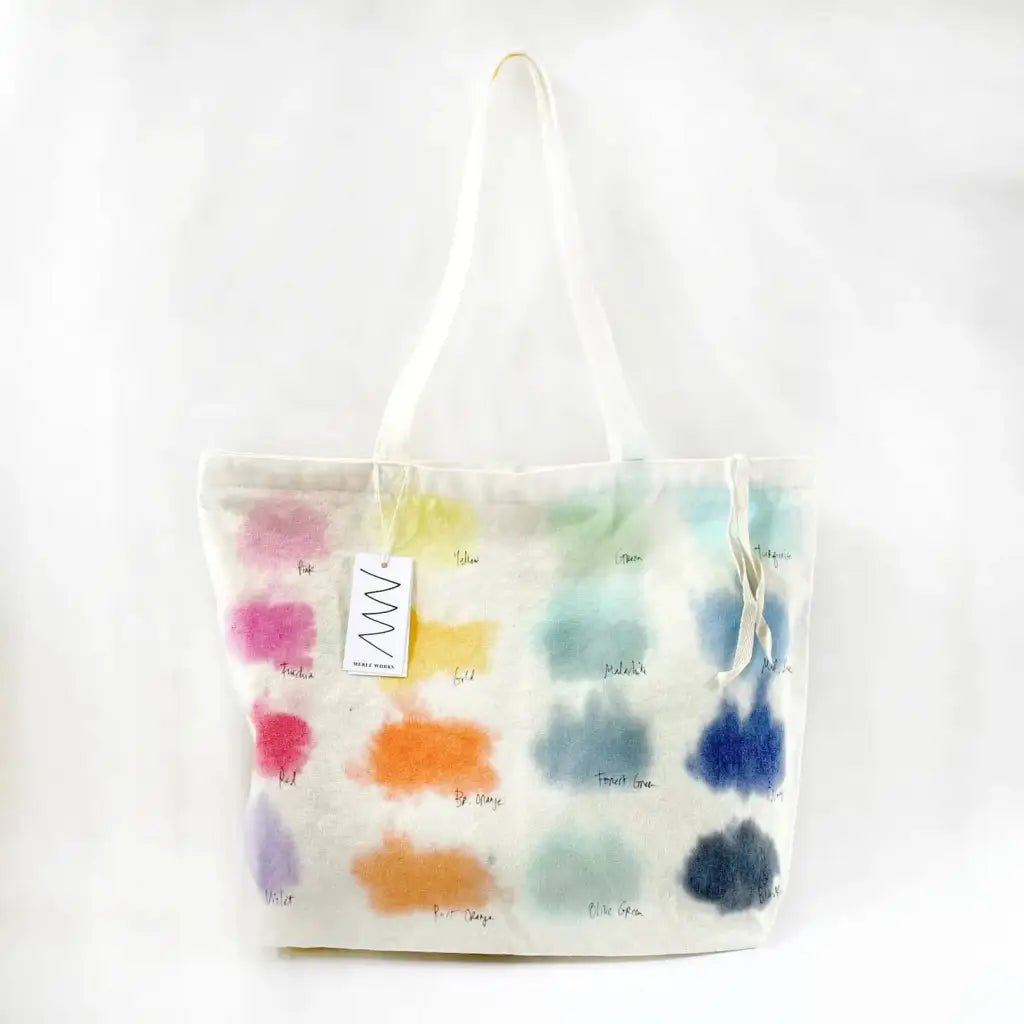 Color Study Hand-painted Zip Canvas Tote by Merle Works