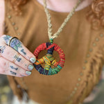 Retro peace sign necklace for festival fashion