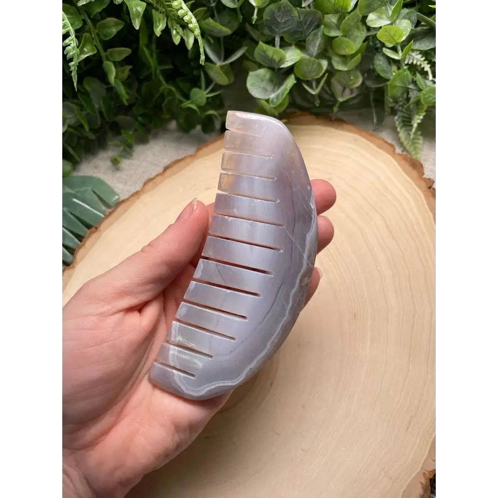 Agate Crystal Comb