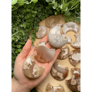 Flower Agate Crystal Moon