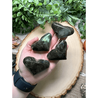 Labradorite Crystal Heart - Wide