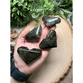 Labradorite Crystal Heart - Wide