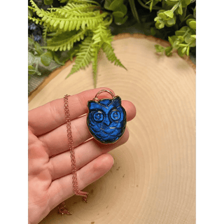 Labradorite Owl Necklace - The Boho Depot