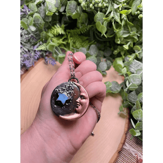 Moon and Star Moonstone Necklace