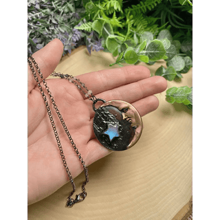 Moon and Star Moonstone Necklace