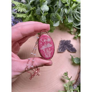 Mushroom Pink Aventurine Necklace