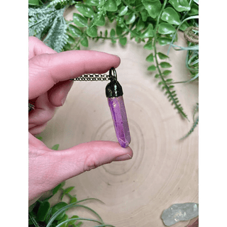 Purple Aura Quartz Necklace