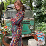 Woven handmade hippie boho trench coat with double layers
