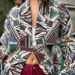 Festival unisex long boho trench jacket in earthy cotton tones