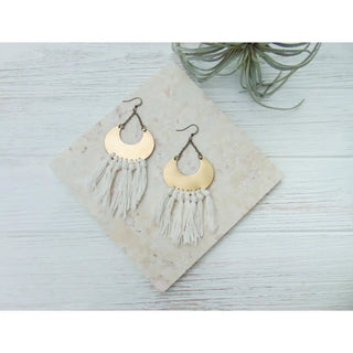 Crescent Moon Jewelry Fringe Earrings Boho