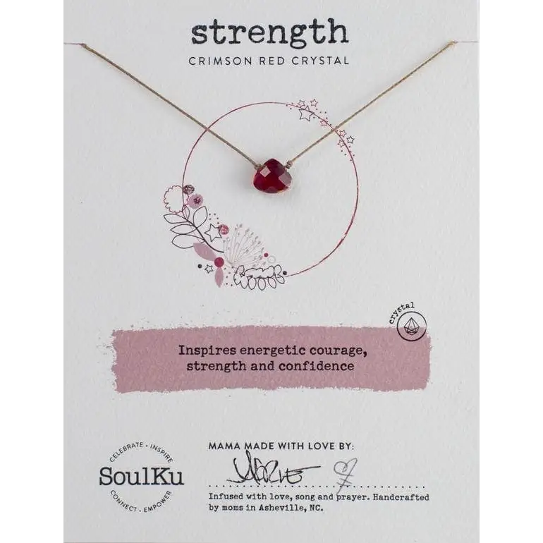 Crimson Red Soul Shine Necklace for Strength