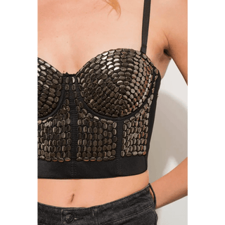 Crop Studded Corset Cami