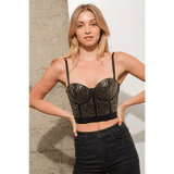 Crop Studded Corset Cami - Small
