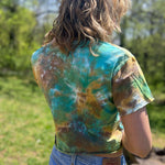back view of cute tie dye crop top