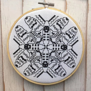 Cross Stitch Kit 6’’ - Blackwork Moth