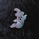 Indian moss agate ghost carving for grounding and abundance.