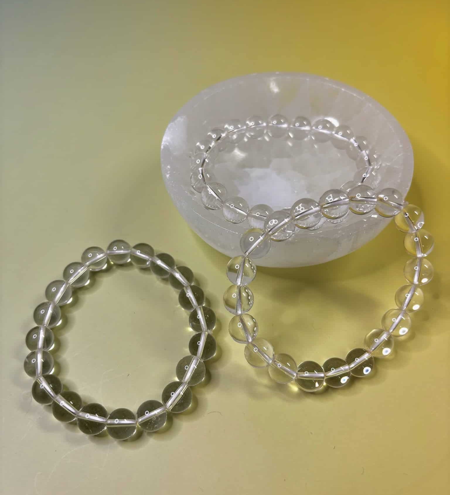 clear quartz 10mm crystal beaded bracelet