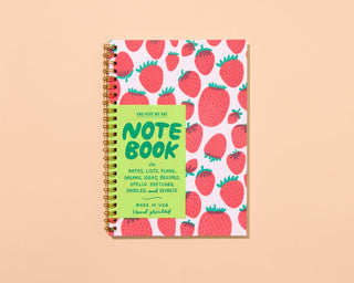 Strawberry Letterpress Spiral Notebook