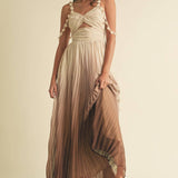 Ombre Pleated Maxi Dress