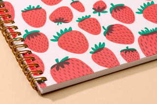 Strawberry Letterpress Spiral Notebook