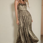 Metallic Corset Maxi Dress