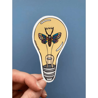 Death Moth Whimsigoth Lightbulb Sticker