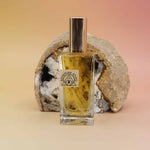 Bohemian Rêves Desert Fleur Botanical Perfume – 100ml bottle with brand logo and geode background