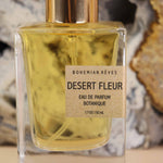 Close-up label of Desert Fleur Botanical Perfume by Bohemian Rêves – 50ml
